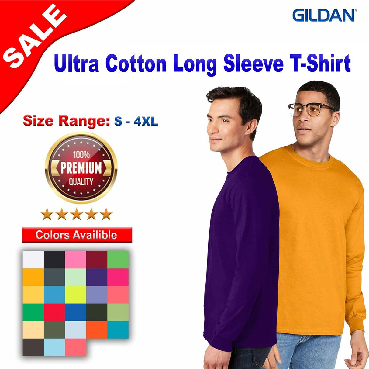 Gildan® Ultra Cotton Crewneck Long Sleeve T-Shirt