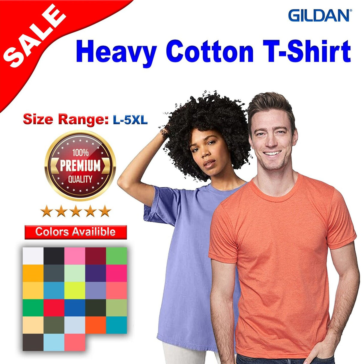 Gildan® Heavy Cotton Short Sleeve Crew-Neck T-Shirt