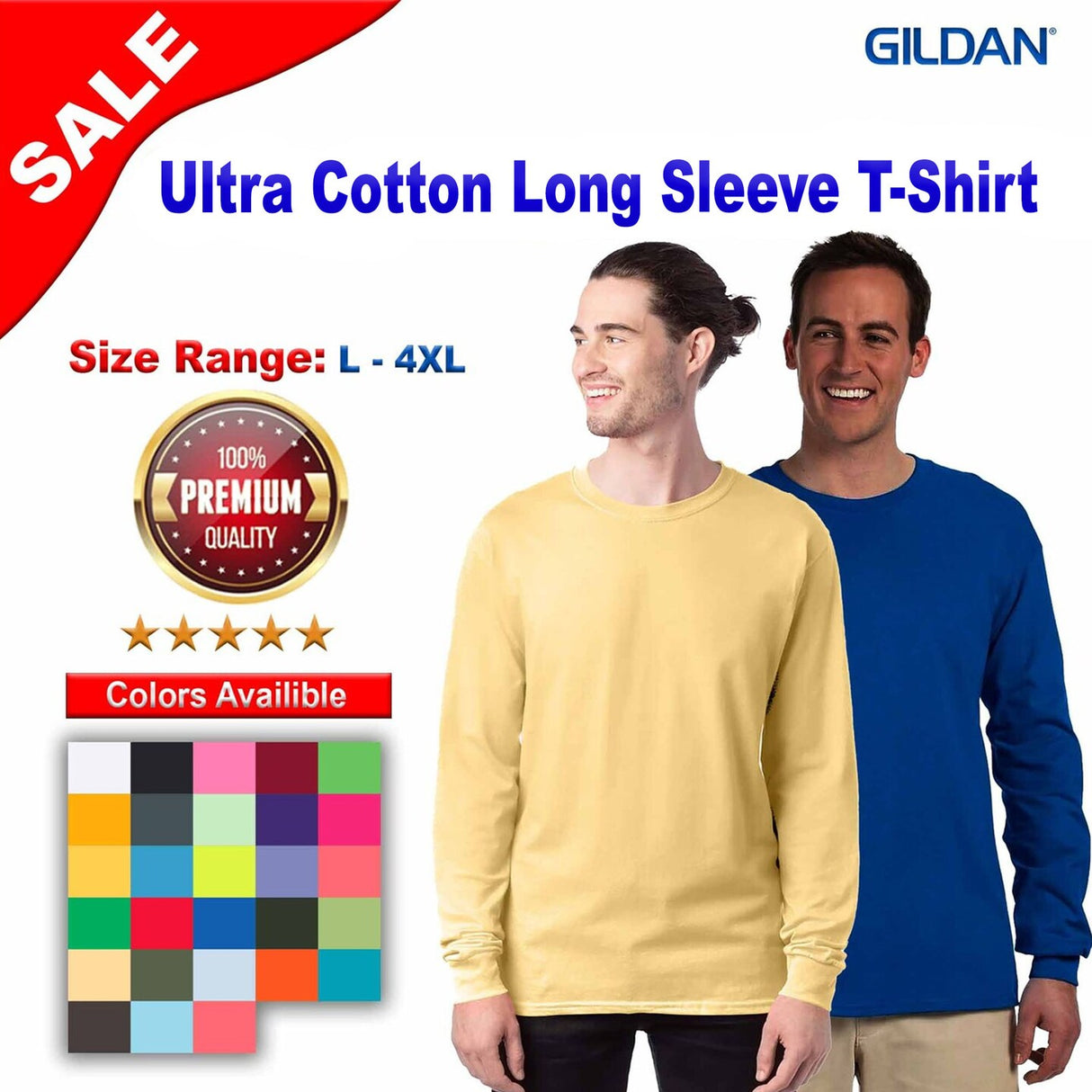 Gildan® Ultra Cotton Crewneck Long Sleeve T-Shirt