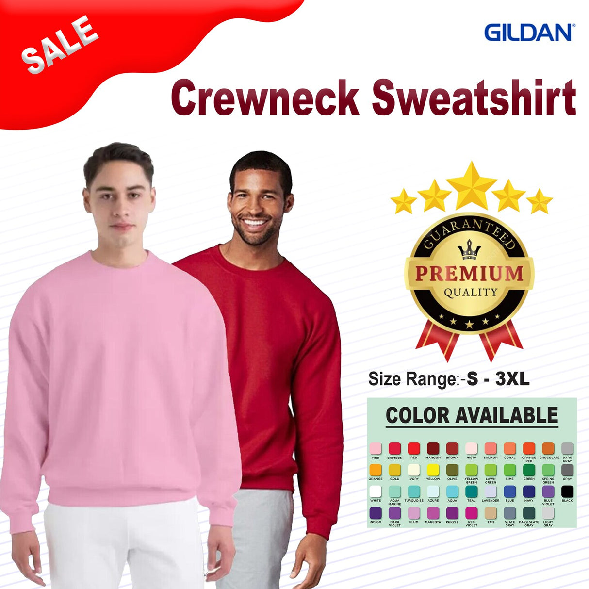 Gildan® Crew Long Sleeve Crewneck Sweatshirt
