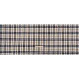 Lightweight Linen Woven - Navy, Camel Brown and Cream Plaid - Deadstock