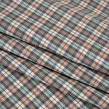 Stretch Cotton Twill - Charcoal, Cream, and Multicolor Plaid - Deadstock