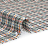 Stretch Cotton Twill - Charcoal, Cream, and Multicolor Plaid - Deadstock
