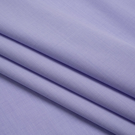 Cotton Shirting - Lilac and White Mini Glen Plaid Check - Deadstock
