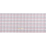 Cotton Jacquard Shirting - Navy, Red and White Wavy Lines Plaid - Deadstock