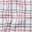 Cotton Jacquard Shirting - Navy, Red and White Wavy Lines Plaid - Deadstock