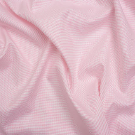 Cotton Oxford Shirting - Baby Pink and White Micro Checks - Deadstock