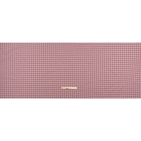 Cotton Twill Shirting - Red and White Geometric Houndstooth - Deadstock