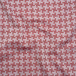 Cotton Twill Shirting - Red and White Geometric Houndstooth - Deadstock