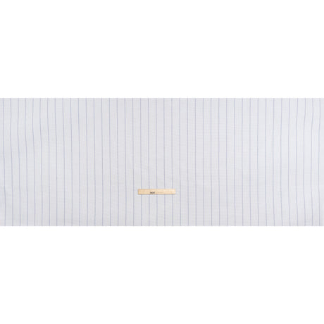 Cotton Birdseye Pique - White and Dark Blue Stripes - Deadstock