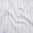 Cotton Birdseye Pique - White and Dark Blue Stripes - Deadstock