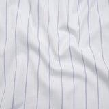 Cotton Birdseye Pique - White and Dark Blue Stripes - Deadstock