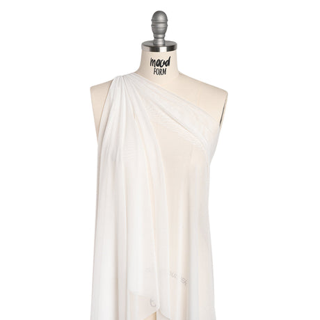 Polyester Stretch Mesh - Ecru - Designer Deadstock