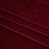 Glitter Stretch Polyester Velour - Burgundy - Designer Deadstock