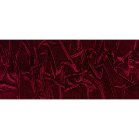 Glitter Stretch Polyester Velour - Burgundy - Designer Deadstock
