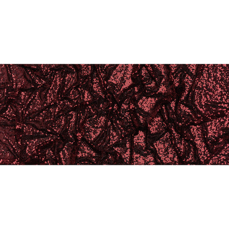 Stretch Polyester Mesh with Allover Baby Sequins - Burgundy - Designer Deadstock