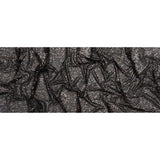 Stretch Polyester Mesh with Baby Sequins - Black and Gold Stripes - Designer Deadstock