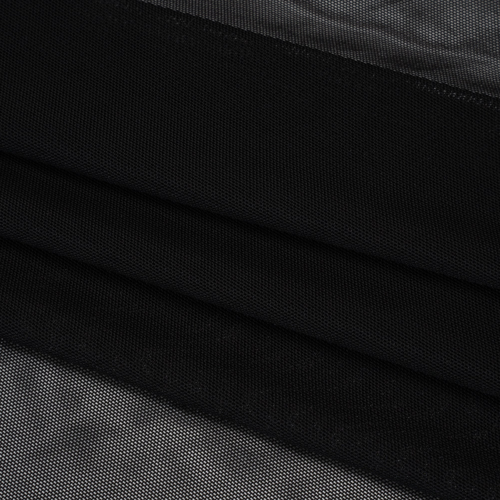 Stretch Polyester Mesh - Black - Designer Deadstock