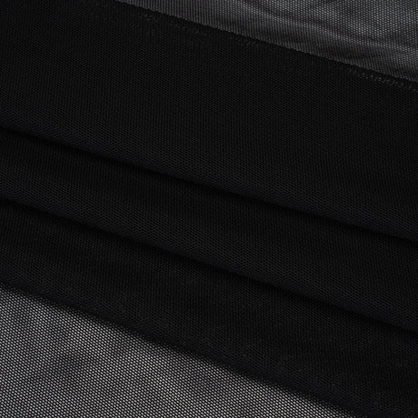Stretch Polyester Mesh - Black - Designer Deadstock