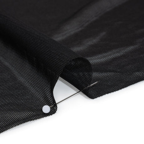 Stretch Polyester Mesh - Black - Designer Deadstock