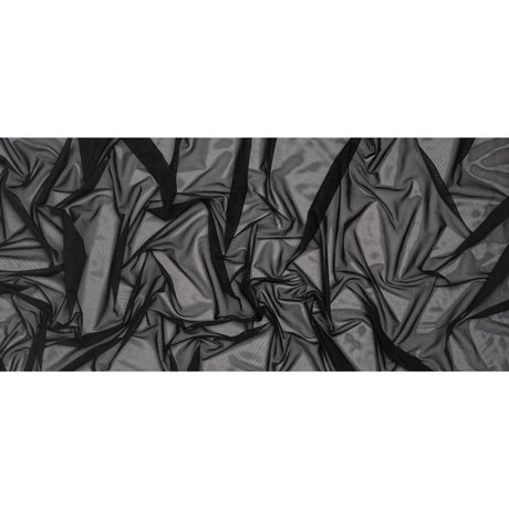 Stretch Polyester Mesh - Black - Designer Deadstock