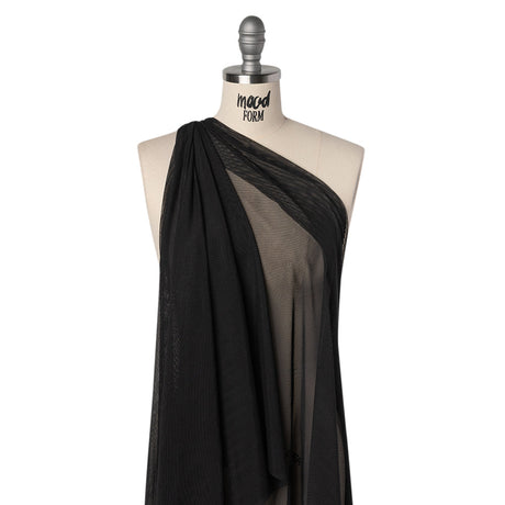 Stretch Polyester Mesh - Black - Designer Deadstock