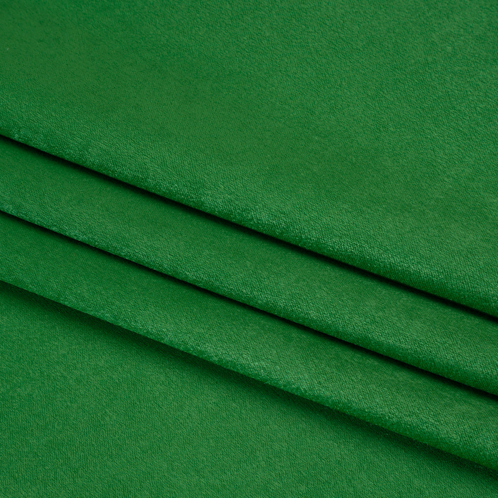 Washed Polyester Satin - Kelly Green - Designer Deadstock