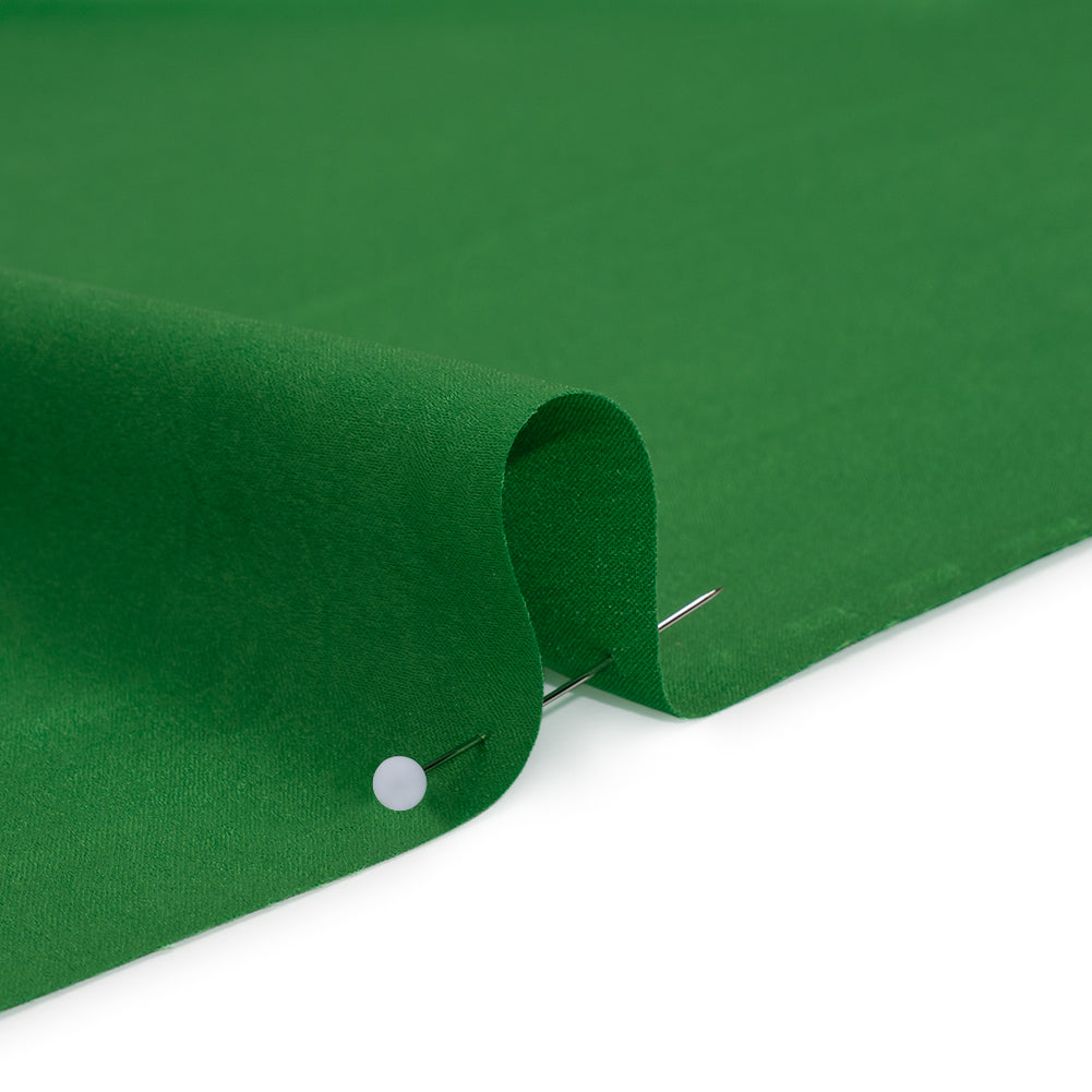 Washed Polyester Satin - Kelly Green - Designer Deadstock