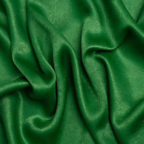 Washed Polyester Satin - Kelly Green - Designer Deadstock
