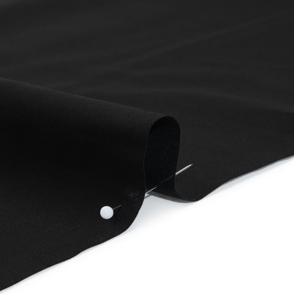 Stretch Rayon Shirting - Black - Designer Deadstock
