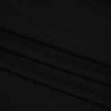 Stretch Rayon 2x2 Rib Knit - Black - Designer Deadstock