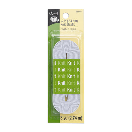 Dritz Knit Elastic - 0.25" x 3 yd - White