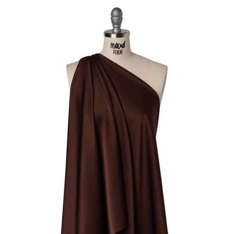 Crepe Back Satin by Alex Perry - Chocolate Brown - Designer Deadstock