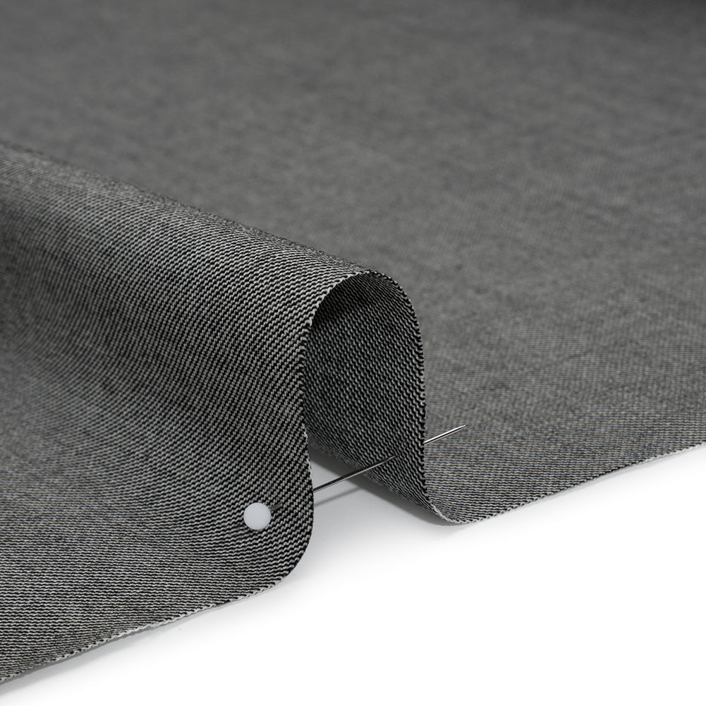 Wool Twill Suiting by Alexander McQueen - Black and White Heathered - Designer Deadstock