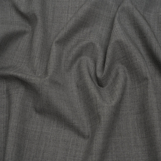 Wool Twill Suiting by Alexander McQueen - Black and White Heathered - Designer Deadstock