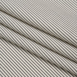 Wool Twill Suiting by Alexander McQueen - Cream and Black Chalk Stripes - Designer Deadstock