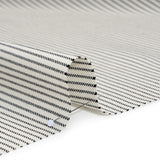 Wool Twill Suiting by Alexander McQueen - Cream and Black Chalk Stripes - Designer Deadstock