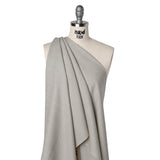 Wool Twill Suiting by Alexander McQueen - Cream and Black Chalk Stripes - Designer Deadstock