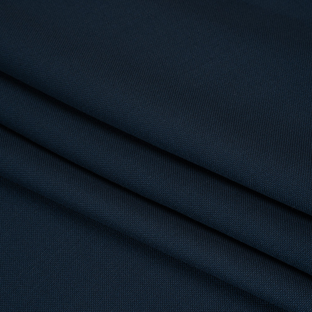 Wool Basketweave Suiting by Alexander McQueen - Navy Blue - Designer Deadstock