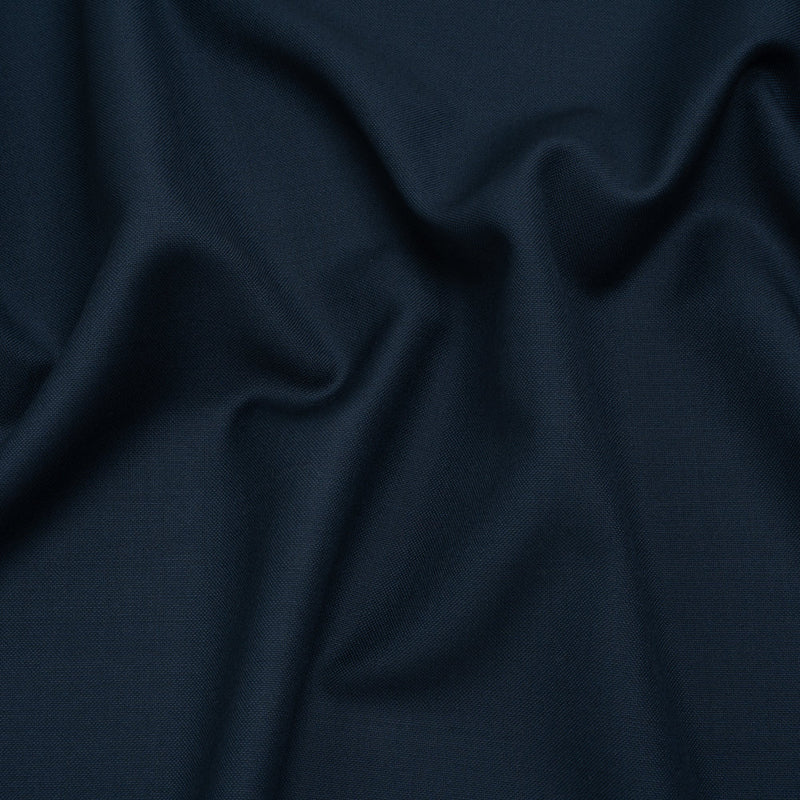Wool Basketweave Suiting by Alexander McQueen - Navy Blue - Designer Deadstock