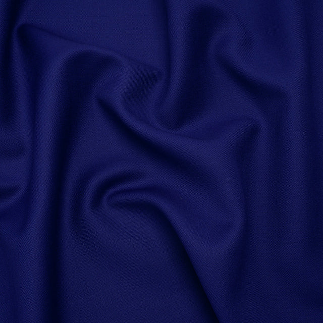Wool Basketweave Suiting by Alexander McQueen - Cobalt Blue - Designer Deadstock