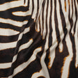 Silk Charmeuse Print 16MM, Made in Italy - Brown and Cream Animal Stripes