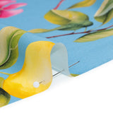 Silk Charmeuse Print 16MM, Made in Italy - Sky Blue, Green and Yellow Blossoming Lemon Tree