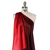 Silk Charmeuse Print 16MM, Made in Italy - Burgundy, Red and Pink Ombre