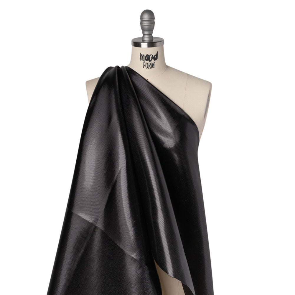 Double Faced Lame Mikado - Black - Sara Collection