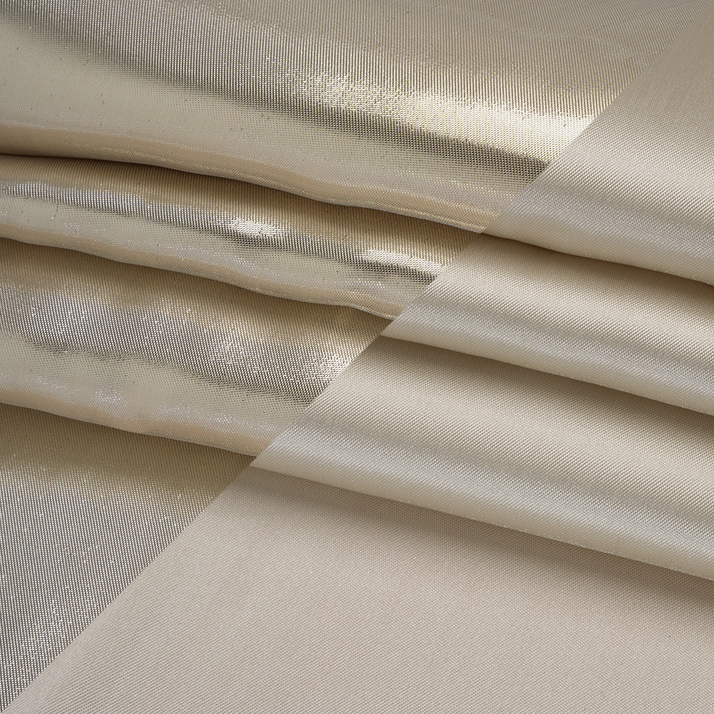 Double Faced Lame Mikado - Ivory - Sara Collection