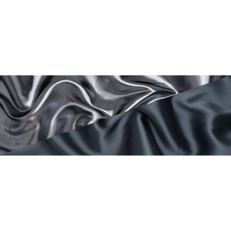Double Faced Lame Mikado - Stormy Blue-Gray - Sara Collection