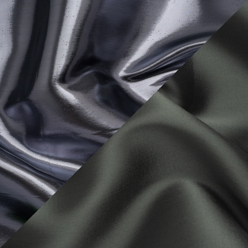 Double Faced Lame Mikado - Storm Cloud - Sara Collection