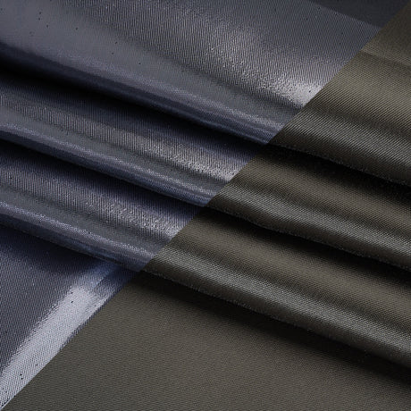 Double Faced Lame Mikado - Gunmetal - Sara Collection