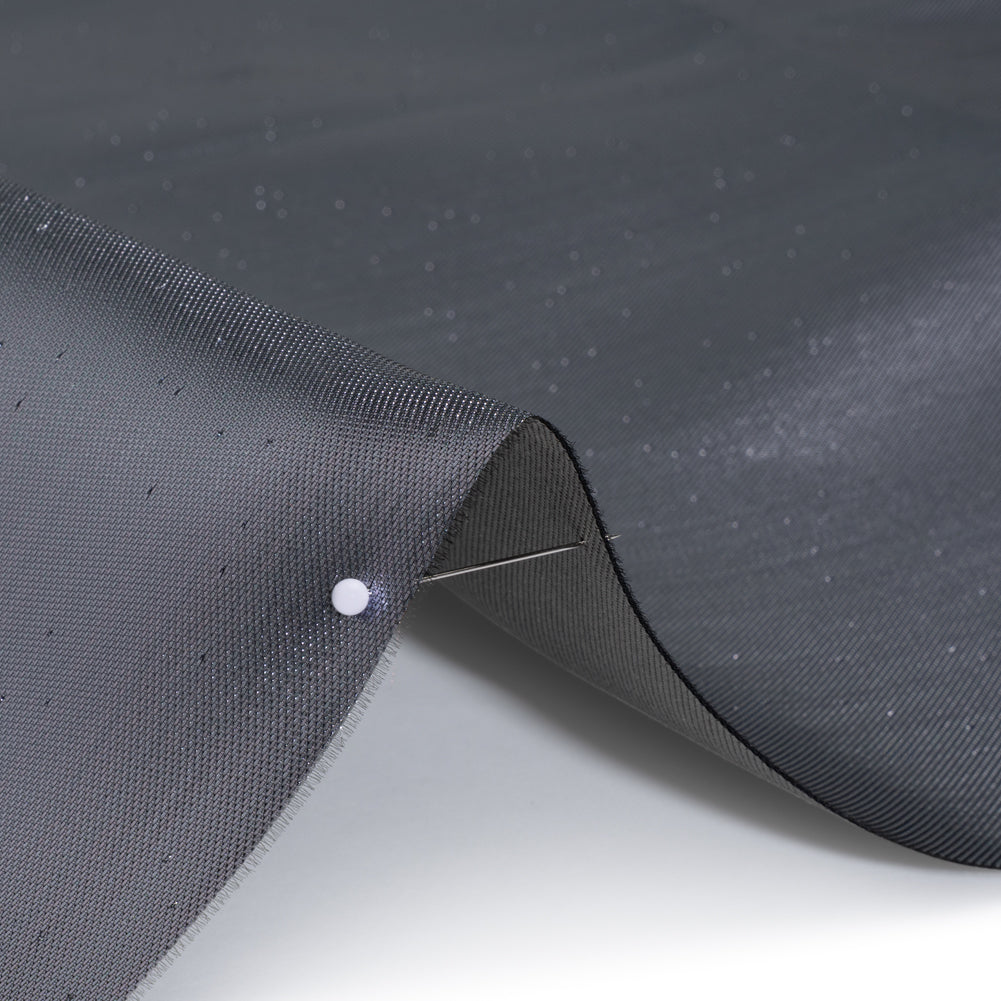 Double Faced Lame Mikado - Gunmetal - Sara Collection